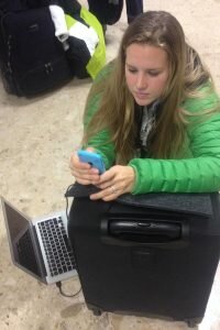 Sophie working on the go