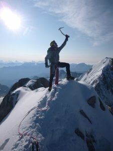 Tim showing me how a summit pose is really done