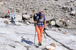 Approaching the Monte Rosa Hut