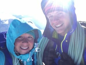 Sophie trying to smile on a very cold the summit