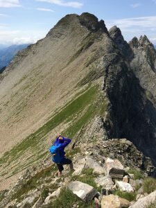 A very windy summit ridge