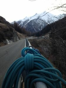 Road side ice cragging with a view