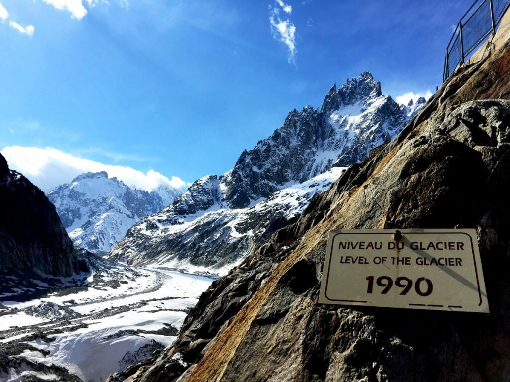 So far in just 25 years. Glacier level in 1990