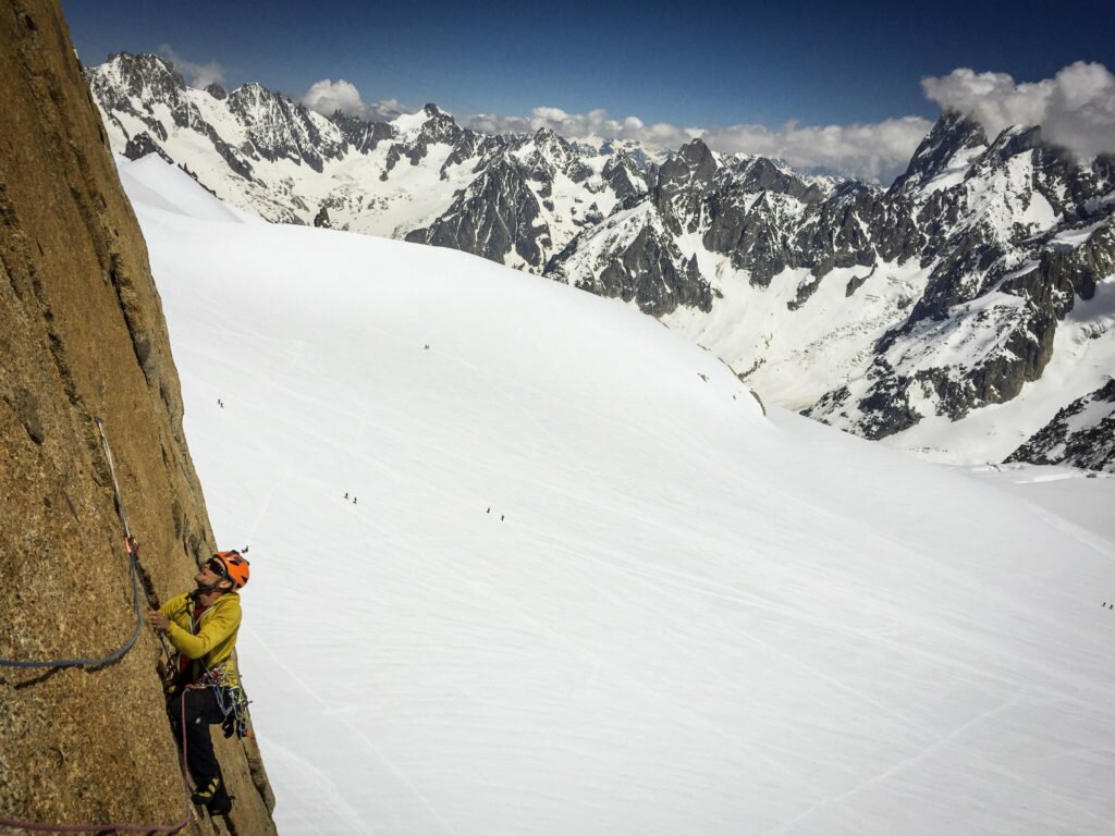 Tim climbing on beautiful granite